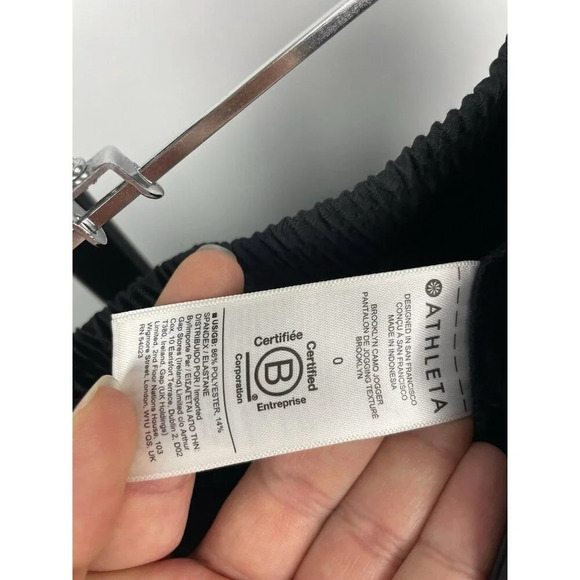 Athleta Women's Black Brooklyn Camo Lux Jacquard Stretch Pull On Jogger Pants 0 - Picture 8 of 8